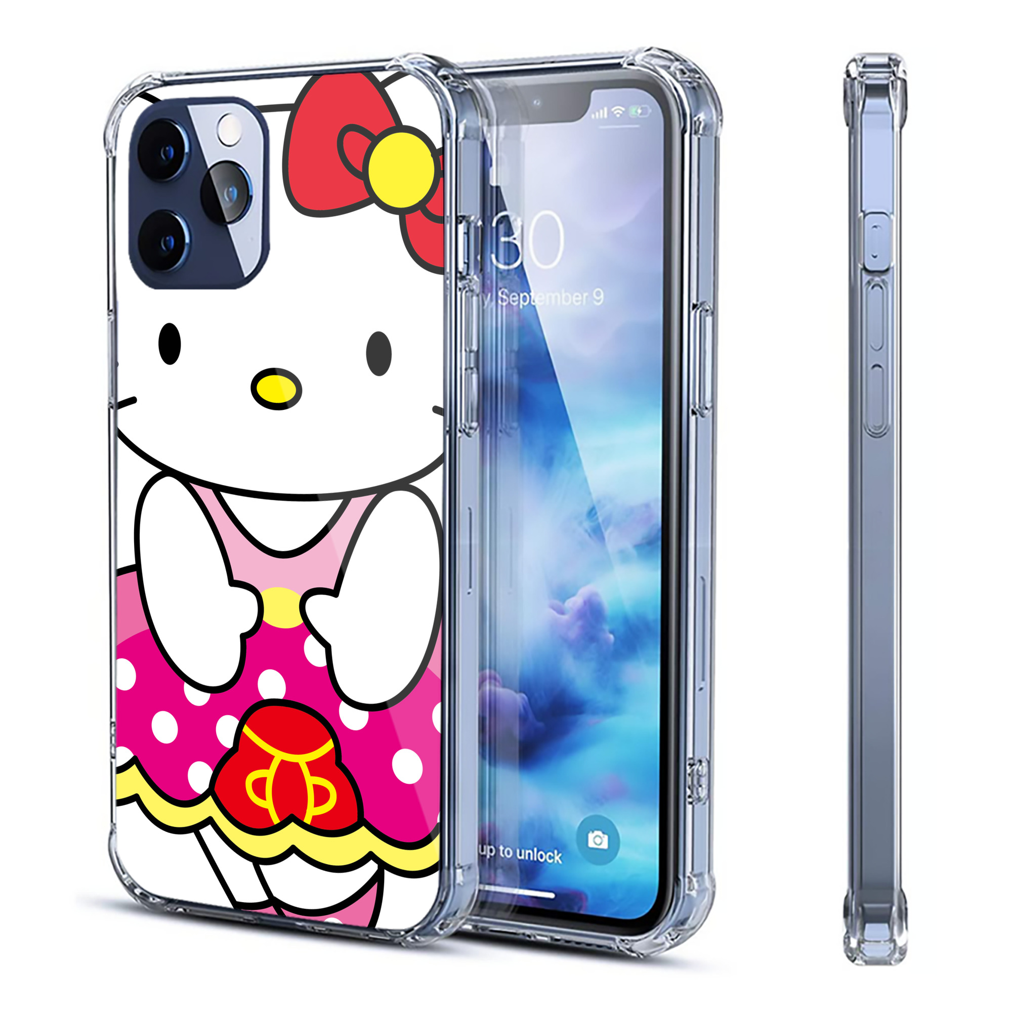 （画像用） Hello Kitty ハローキティ 【iPhone 12シリーズ対応】透明スマホケース（クリアソフトケース）
